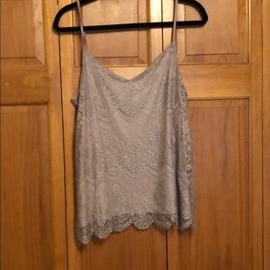 purple/gray v neck tank top